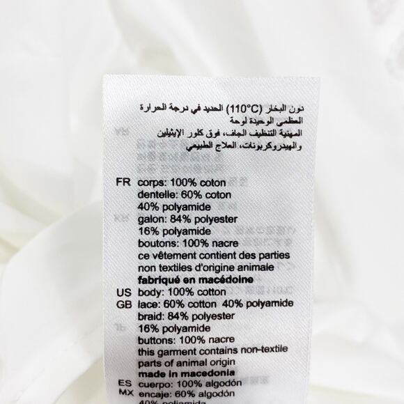 SANDRO White Mock Turtle Neck Long Sleeve Lace Blouse - Picture 10 of 14